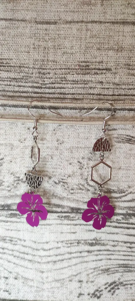 N°159 - fleurs hibiscus - asymétriques