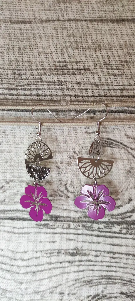 N°160 - fleurs hibiscus - asymétriques