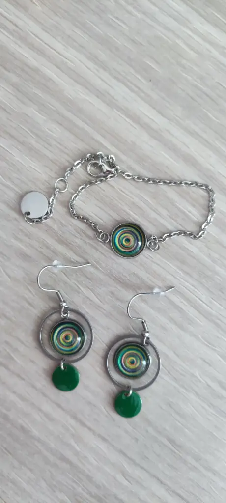 P°2 - parure boucles d'oreilles + bracelet