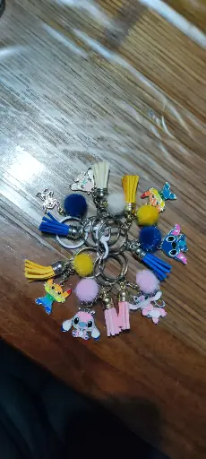 Porte clé Stitch anneau gris 