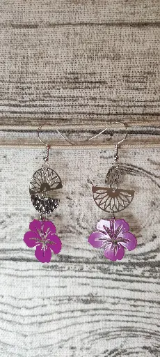 N°160 - fleurs hibiscus - asymétriques
