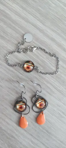 P°2 - parure boucles d'oreilles + bracelet