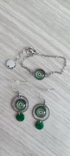 P°2 - parure boucles d'oreilles + bracelet